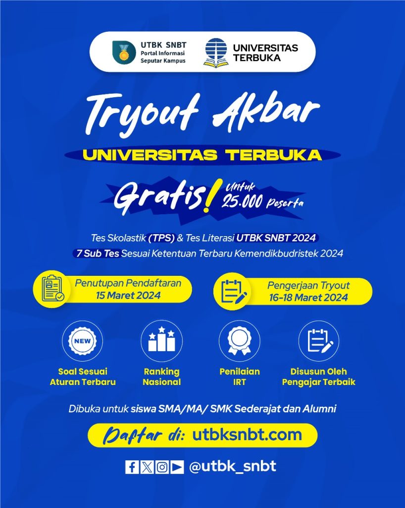 TRYOUT AKBAR UTBK SNBT 2024 GRATIS‼️ - UT